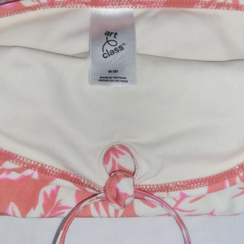 Art Class Size M 8 Abstract Tropical Garden Printed One Piece Swimsuit